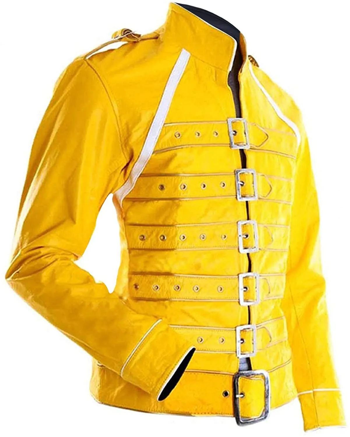 Freddie Mercury Concert Yellow Women Leather Jacket