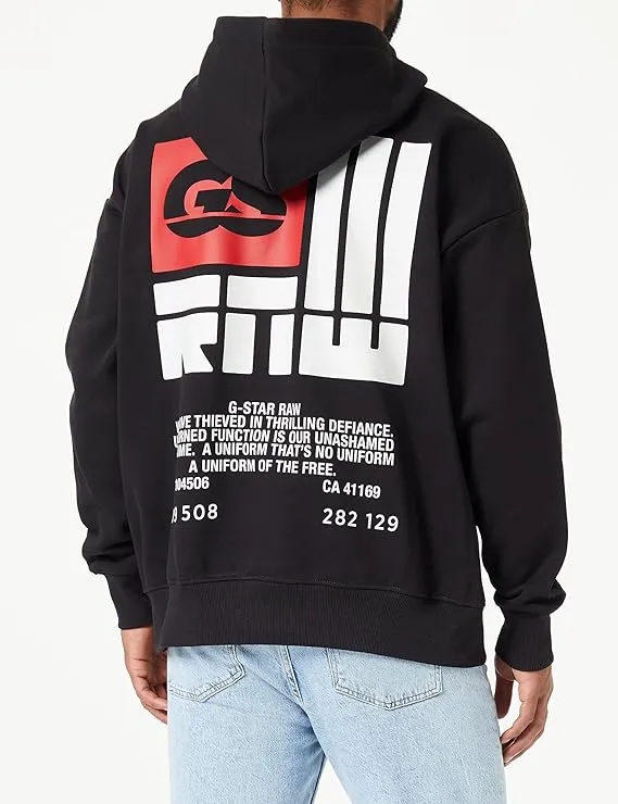 G- Star Raw Men's Back Graphic Loose Hoodie