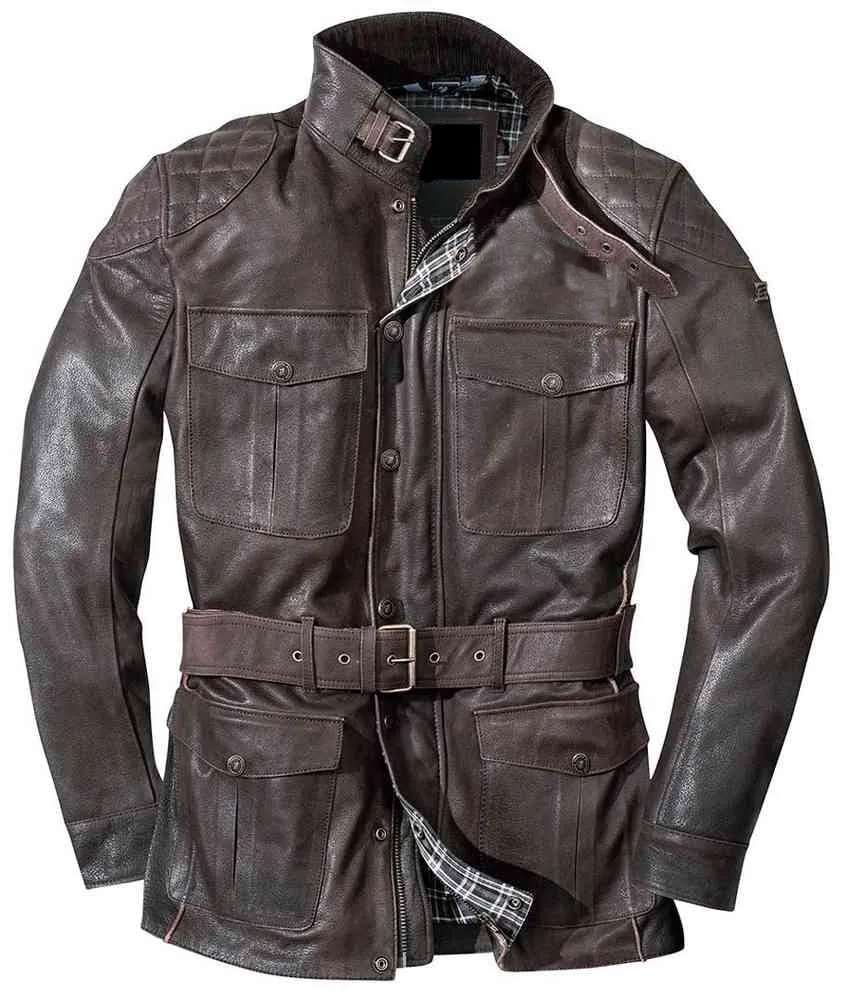 Genuine Leather Jacket With Belt Style