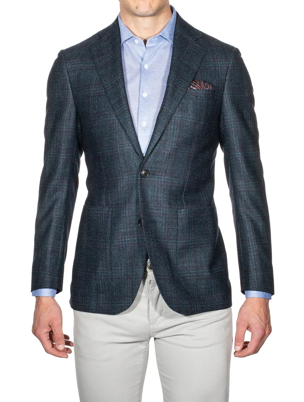 Half Lined Check Jacket Blue