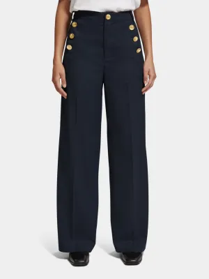 Hana high-rise wide-leg sailor pant