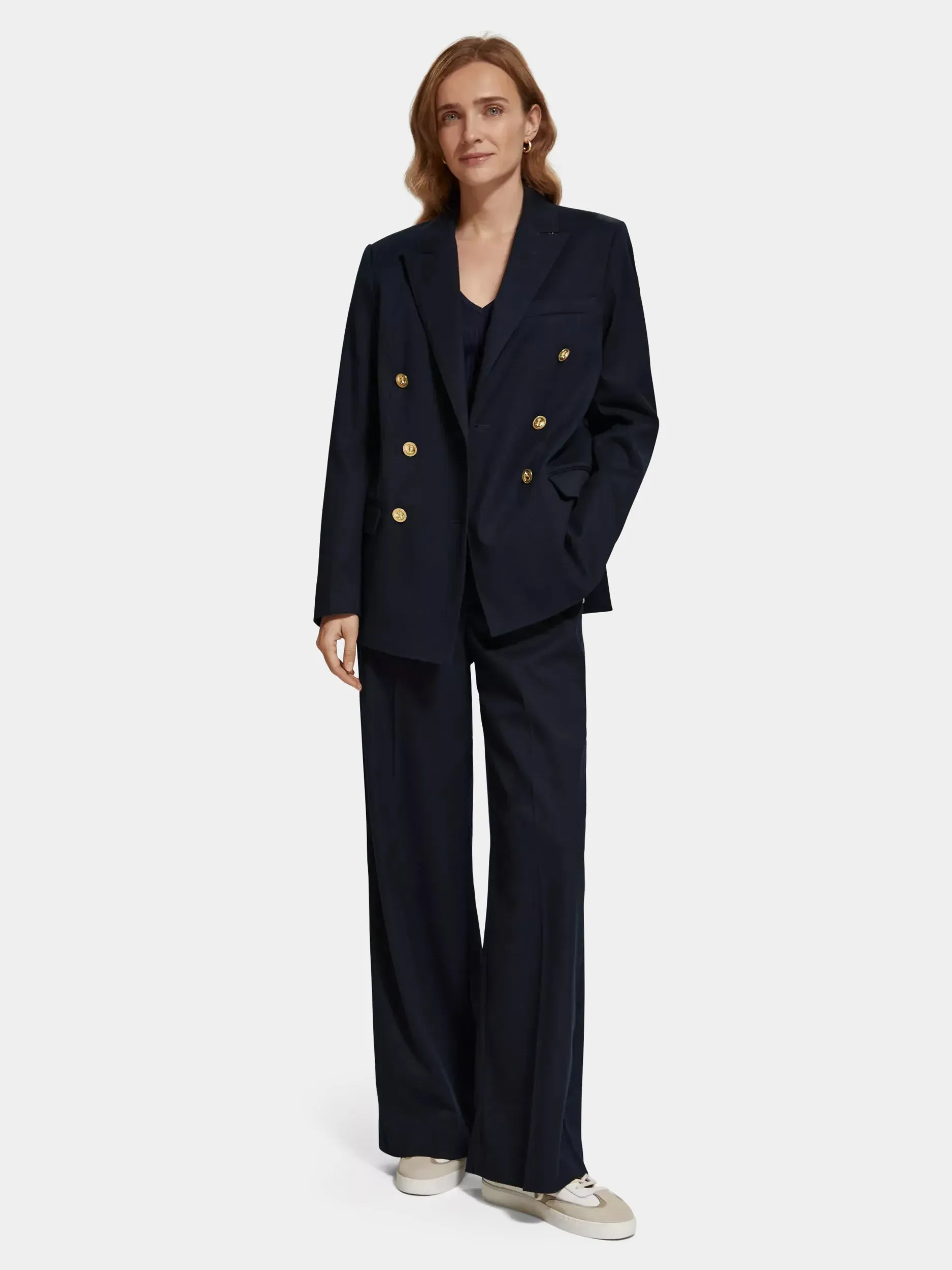 Hana high-rise wide-leg sailor pant