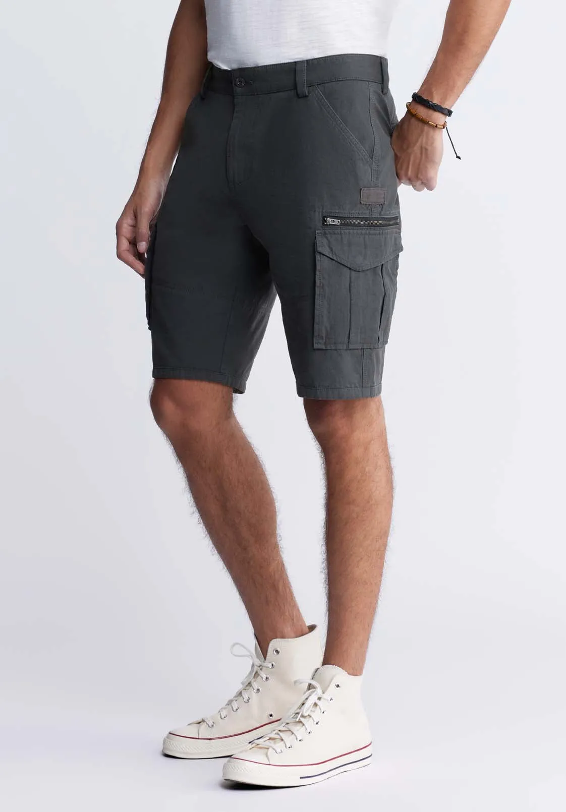 Hiero Men's Shorts with Cargo Pockets in Charcoal - BM24270