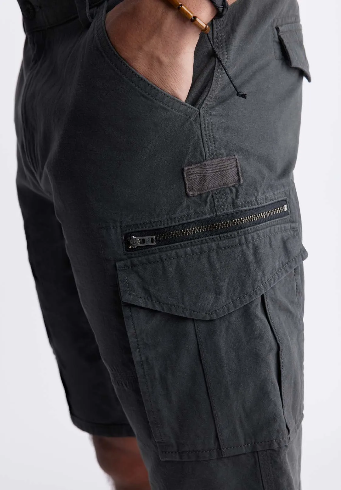 Hiero Men's Shorts with Cargo Pockets in Charcoal - BM24270