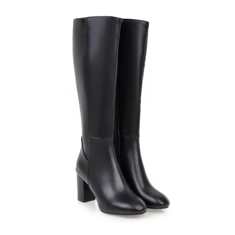 High-heeled Knee High Boots in Women’s British Style