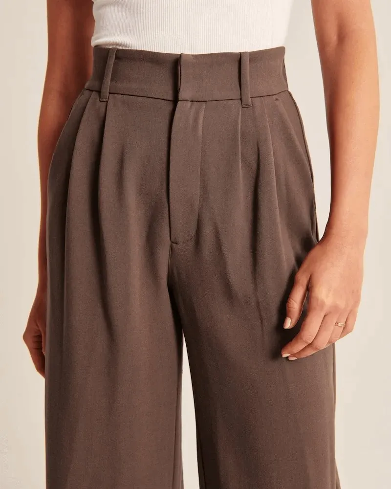 High-Waisted Wide-Legged Trousers