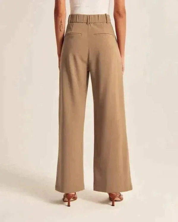 High-Waisted Wide-Legged Trousers