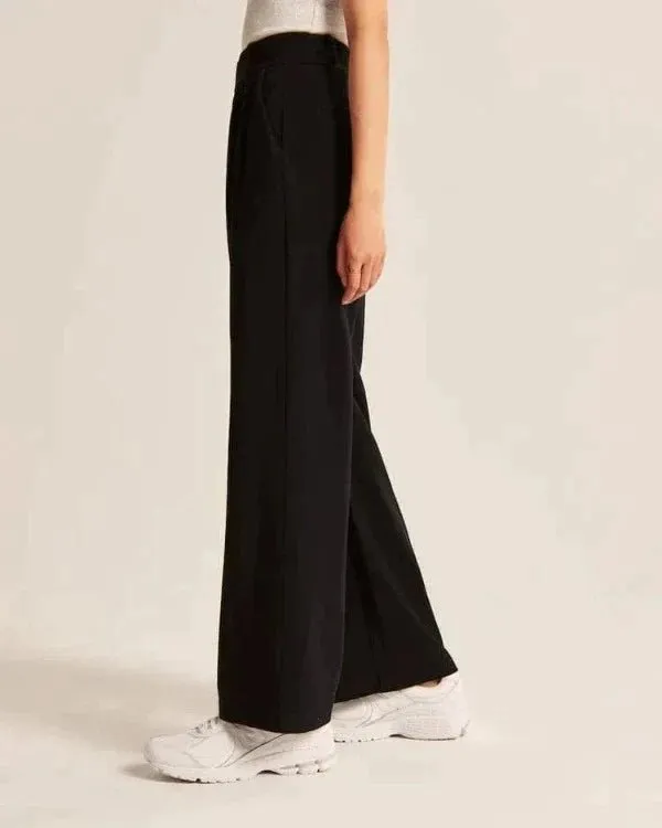 High-Waisted Wide-Legged Trousers