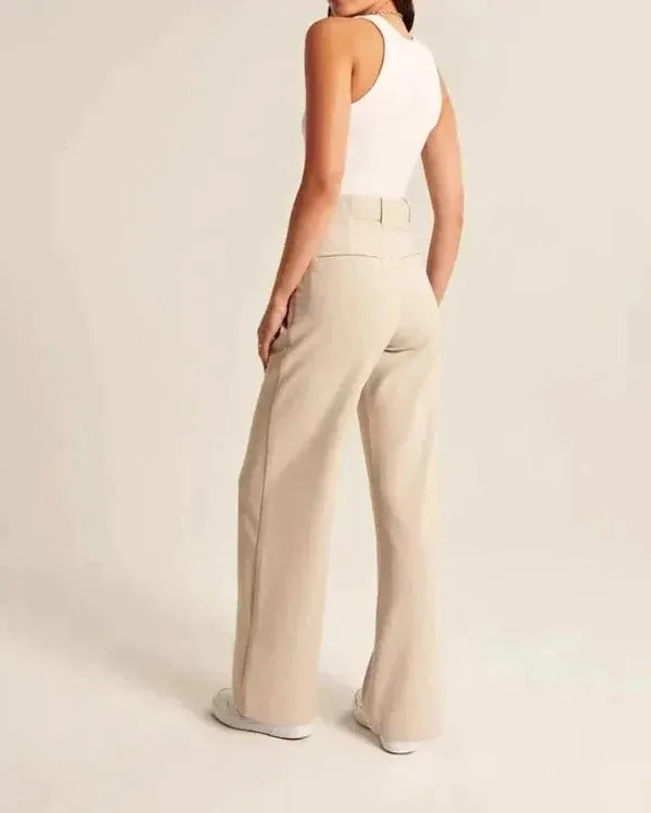 High-Waisted Wide-Legged Trousers