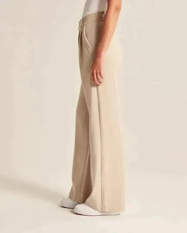 High-Waisted Wide-Legged Trousers