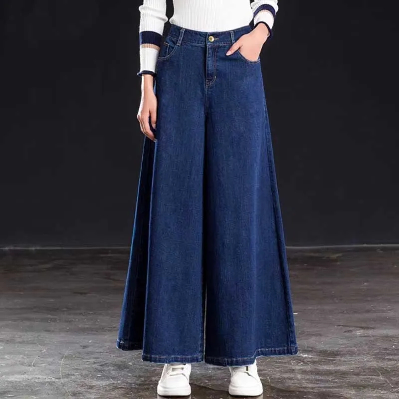 Hip and Trendy Wide Leg Denim Pants