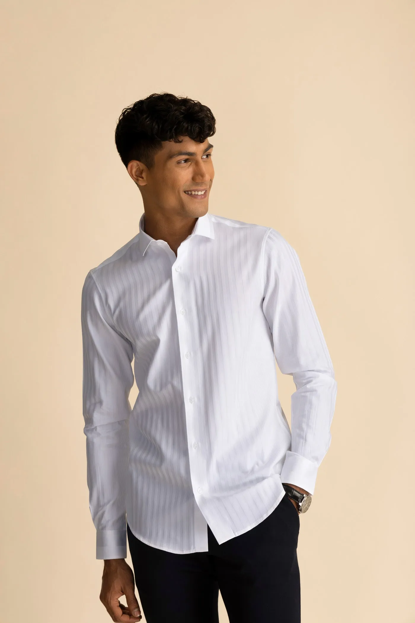 James Stripe White Shirt EOSS