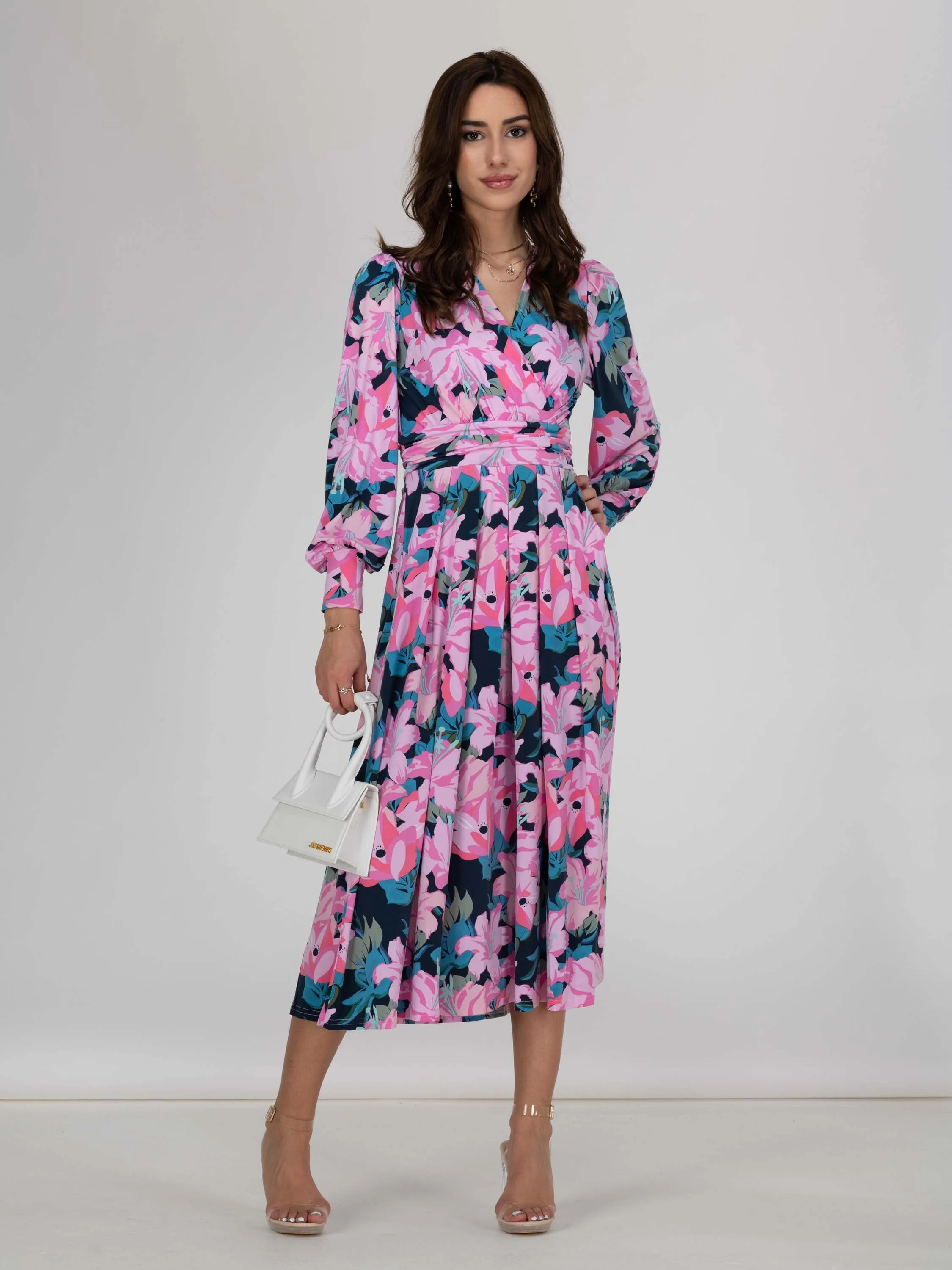 Jolie Moi Allyn Long Sleeved Maxi Dress, Floral Multi