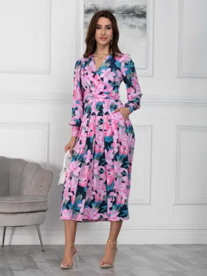 Jolie Moi Allyn Long Sleeved Maxi Dress, Floral Multi