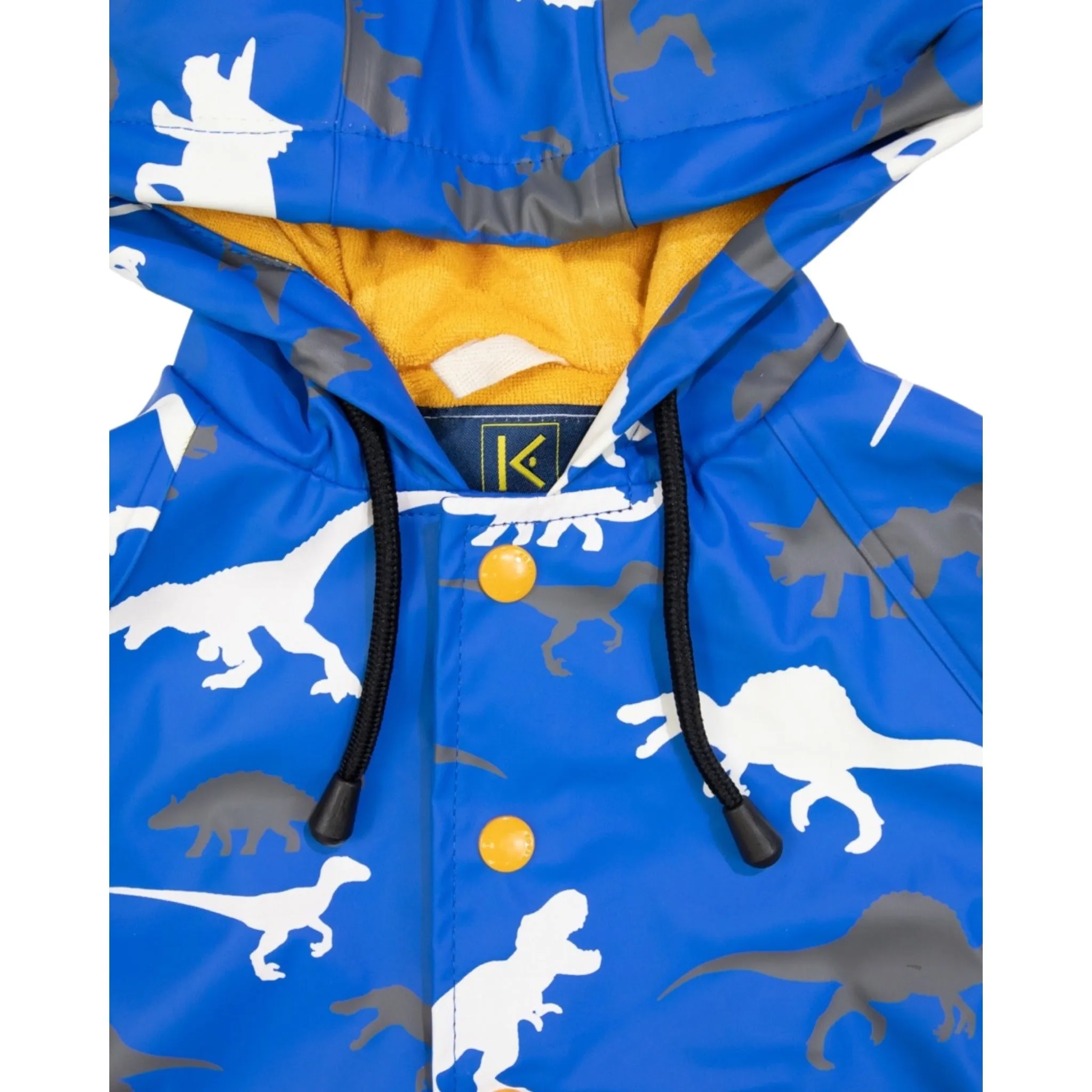 Korango Colour Change Raincoat Dino - Victoria Blue