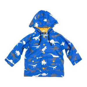 Korango Colour Change Raincoat Dino - Victoria Blue