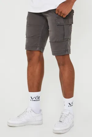 Langford Cargo Cotton Shorts - Grey