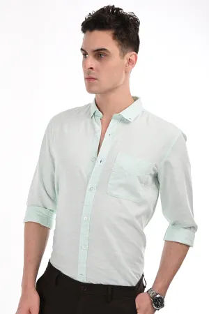 Light Green Lenin Semi Formal Shirt