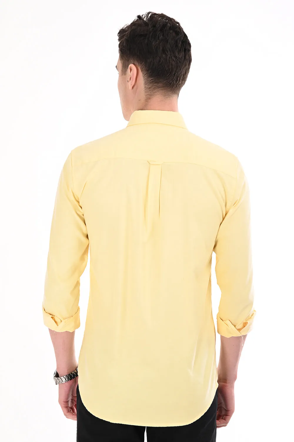 Light Yellow New Age Oxford Semi Formal Shirt