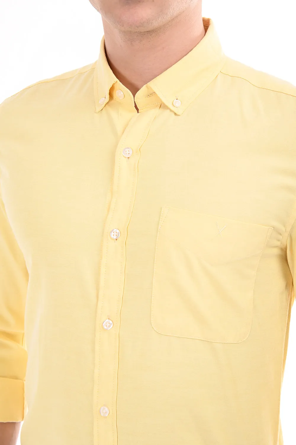 Light Yellow New Age Oxford Semi Formal Shirt