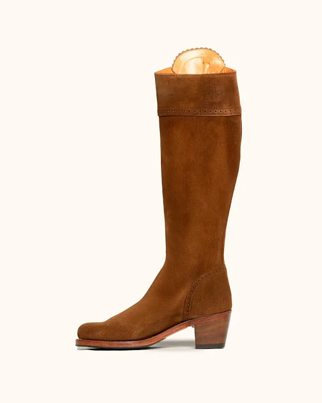 Mariposa Heeled Chestnut Suede