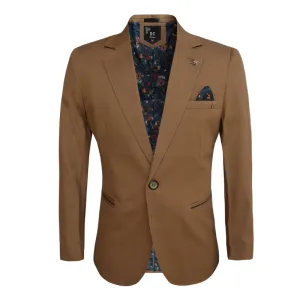 Men's Cotton-Stretch Blazer Camel 511