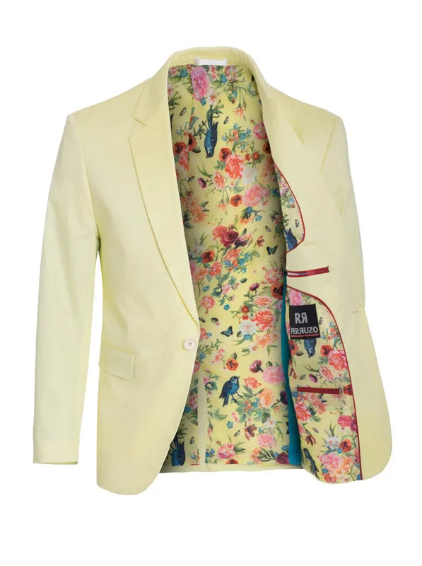 Men's Cotton-Stretch Fashion Blazer Lemon 9010