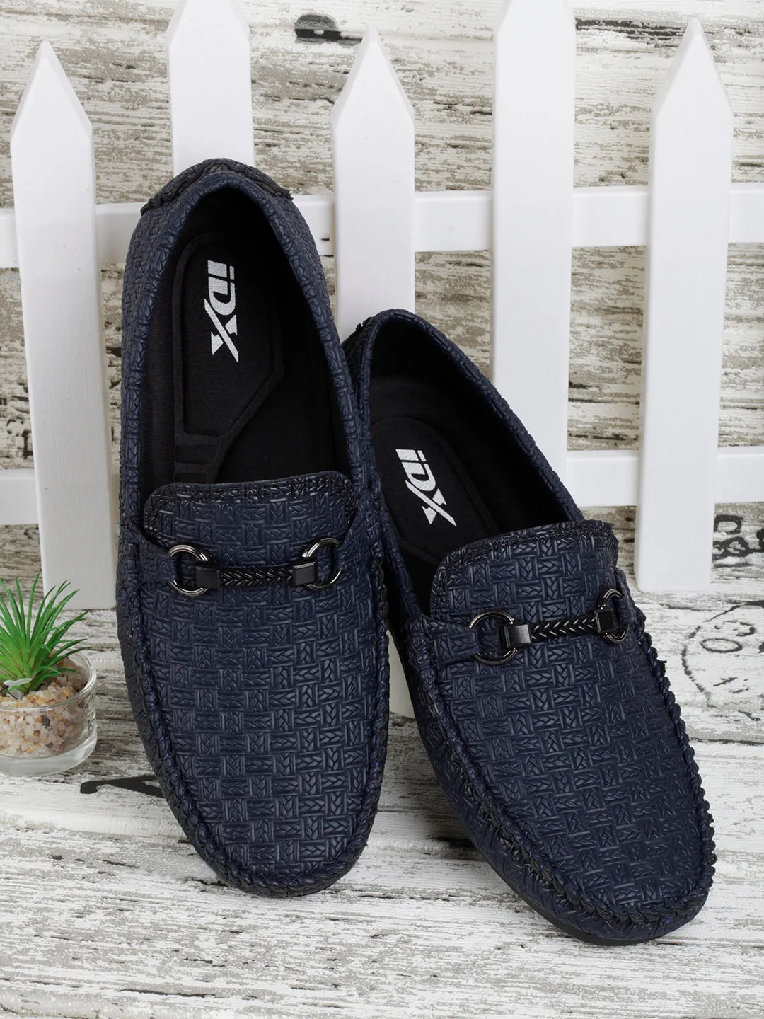 Men's Navy Saddle Trim Loafer (IX4104)