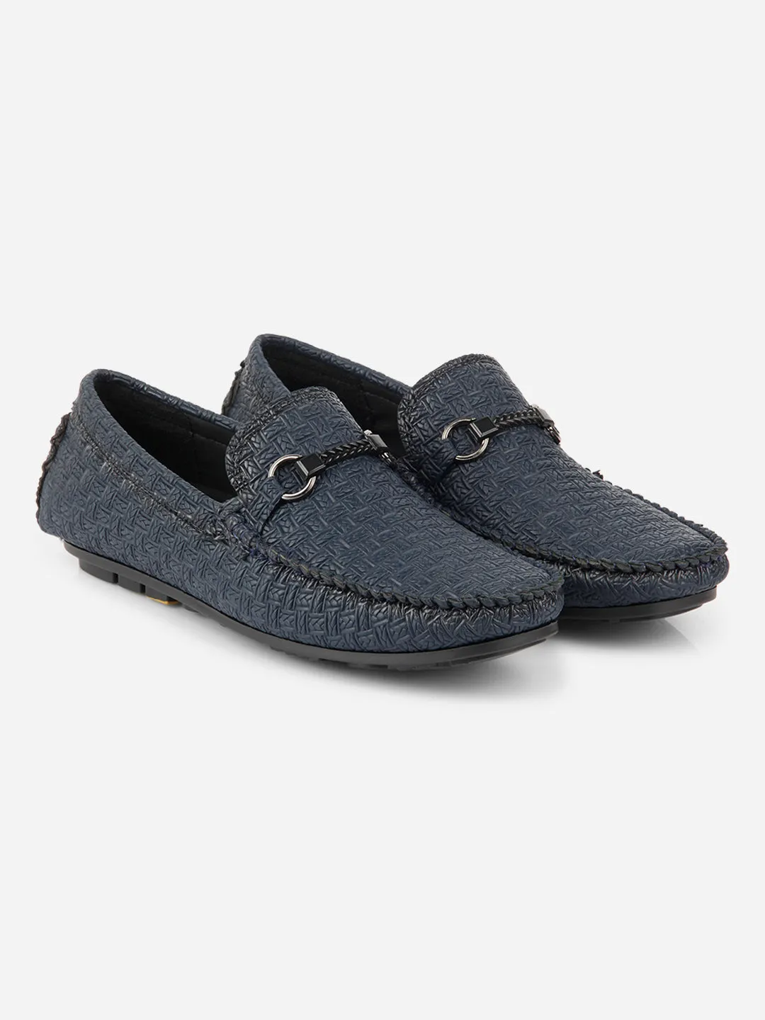 Men's Navy Saddle Trim Loafer (IX4104)