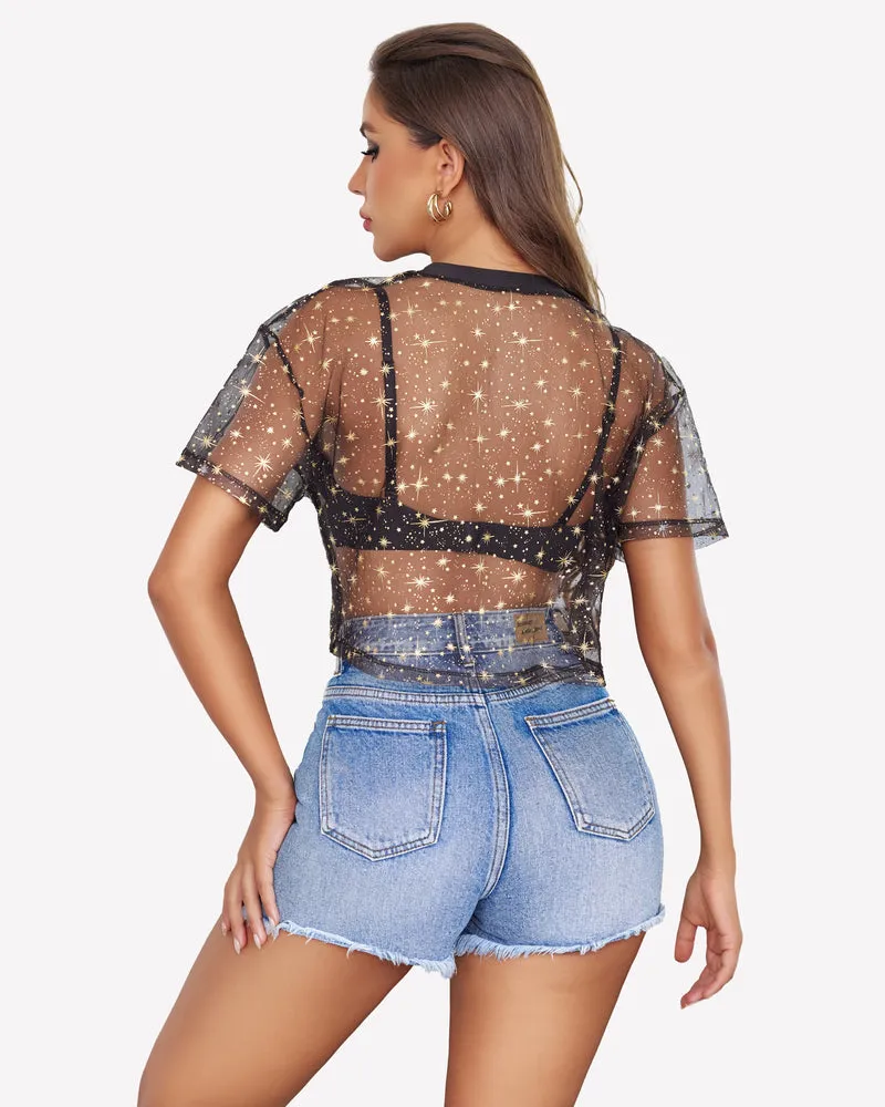 Mesh Tops See Through Shirts