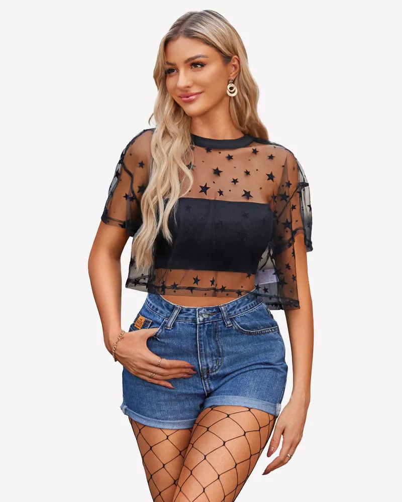 Mesh Tops See Through Shirts