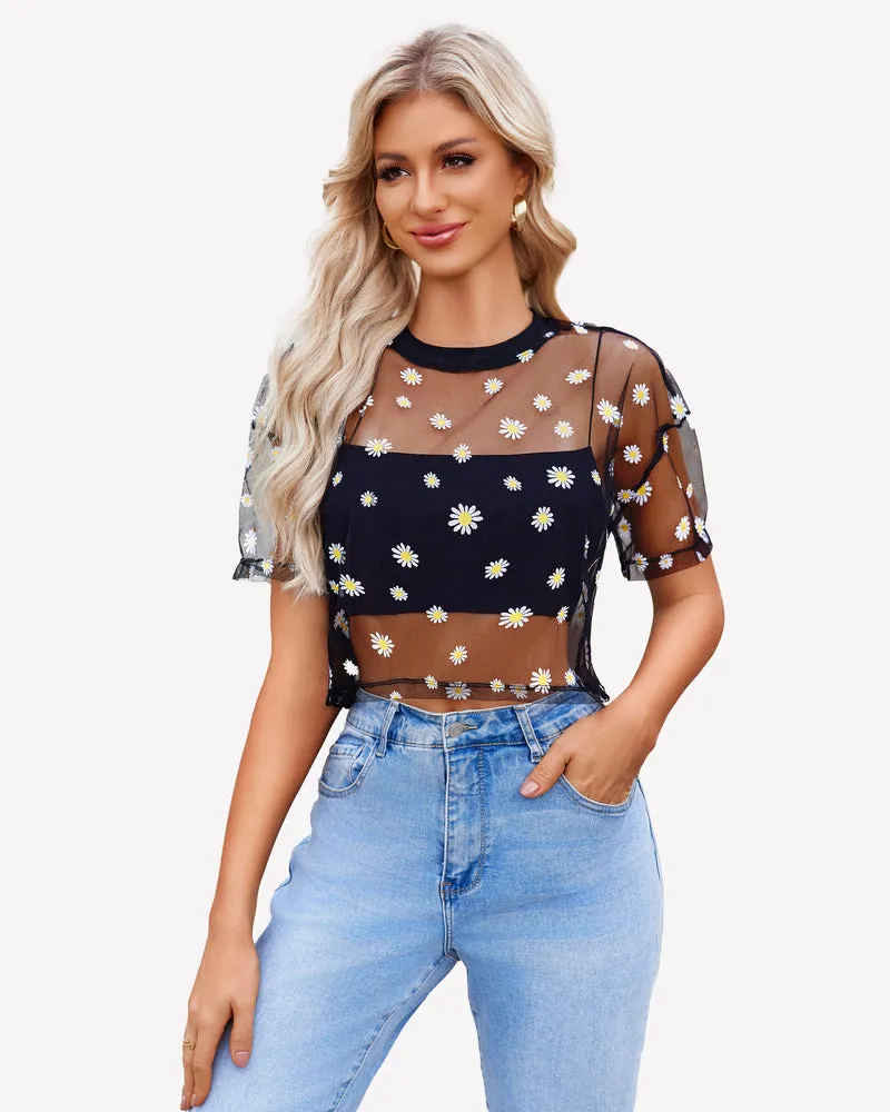 Mesh Tops See Through Shirts