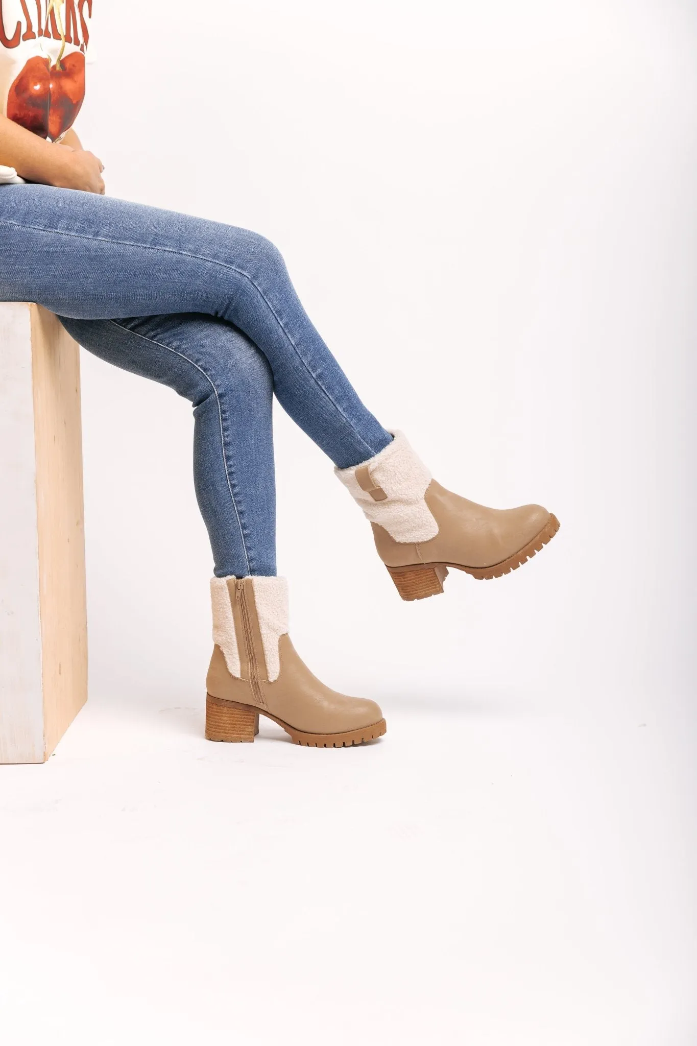 MIA Jakob Sherpa Heeled Booties