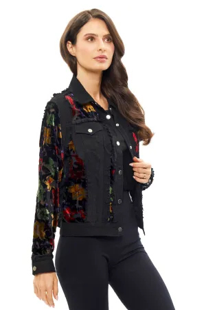 Multi Color Velvet Jacket with Embroidery