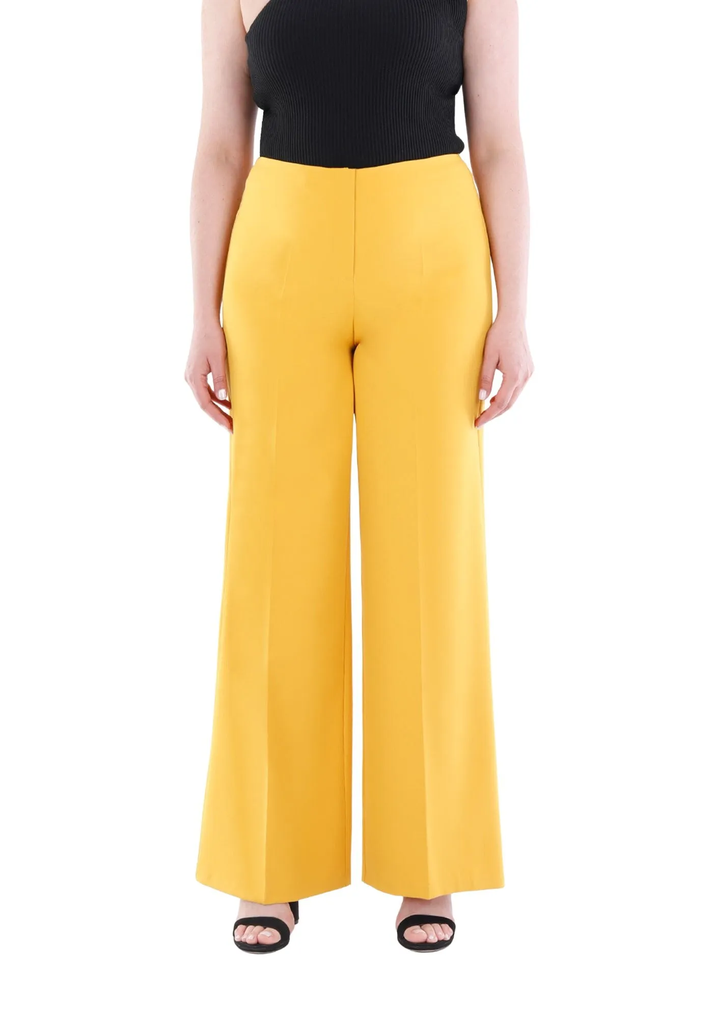 Mustard Wide Leg Pants - Regular & Plus Size Flare Trousers