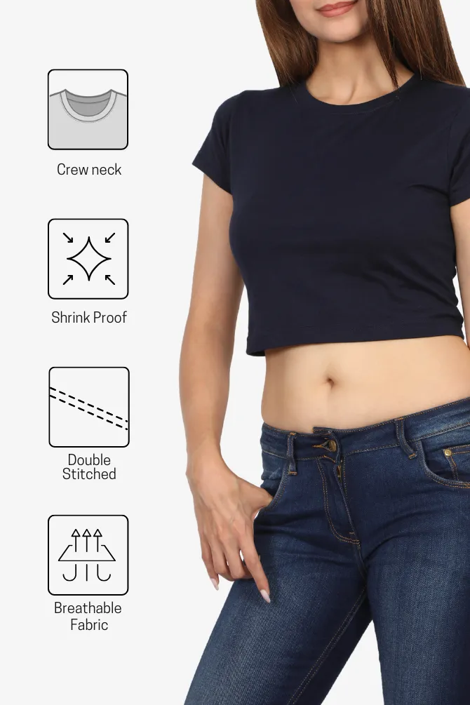 Navy Blue Crop Tops for women