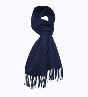 Navy Cashmere Scarf Woven Plain