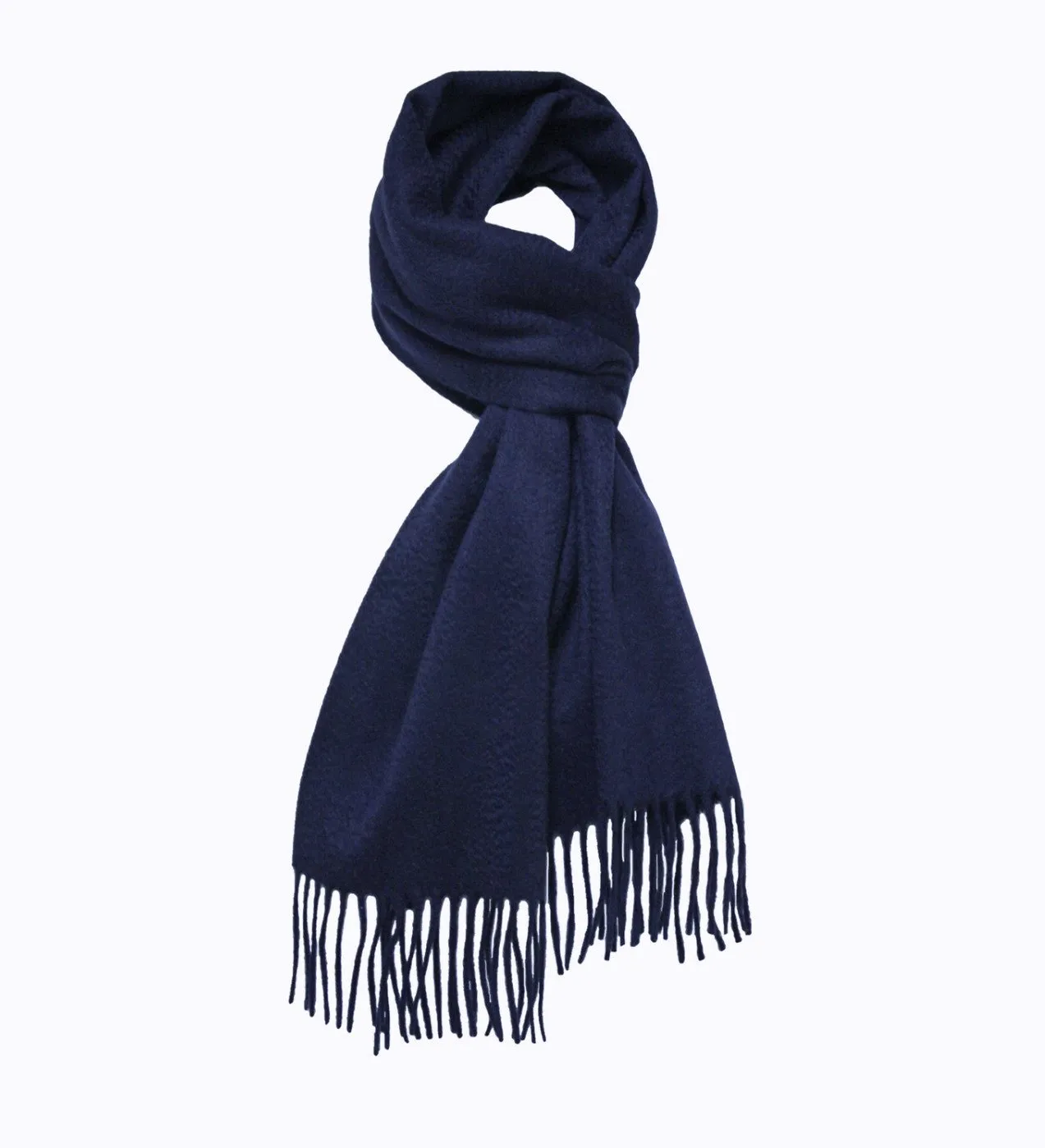 Navy Cashmere Scarf Woven Plain