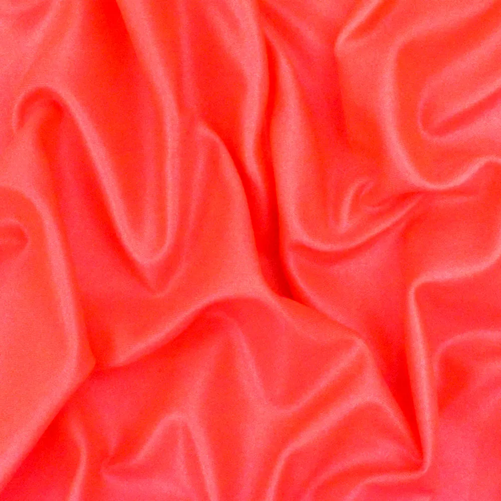 Neon Orange Famous Maker Solid Stretch Satin Tricot Yoga Knit Fabric