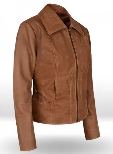 New Stylish Celebrity Leather Brown Jacket For Women, Ladies Leather  Jacket