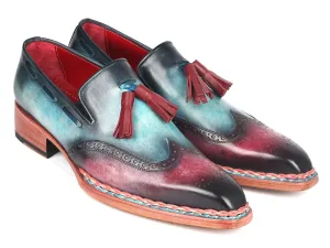 Paul Parkman Blue & Purple Tassel Loafers