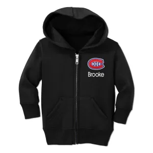 Personalized Montreal Canadiens Toddler Full-Zip Hooded Sweatshirt