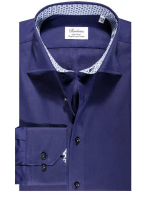 Plain With Inlay Casual Shirt Navy