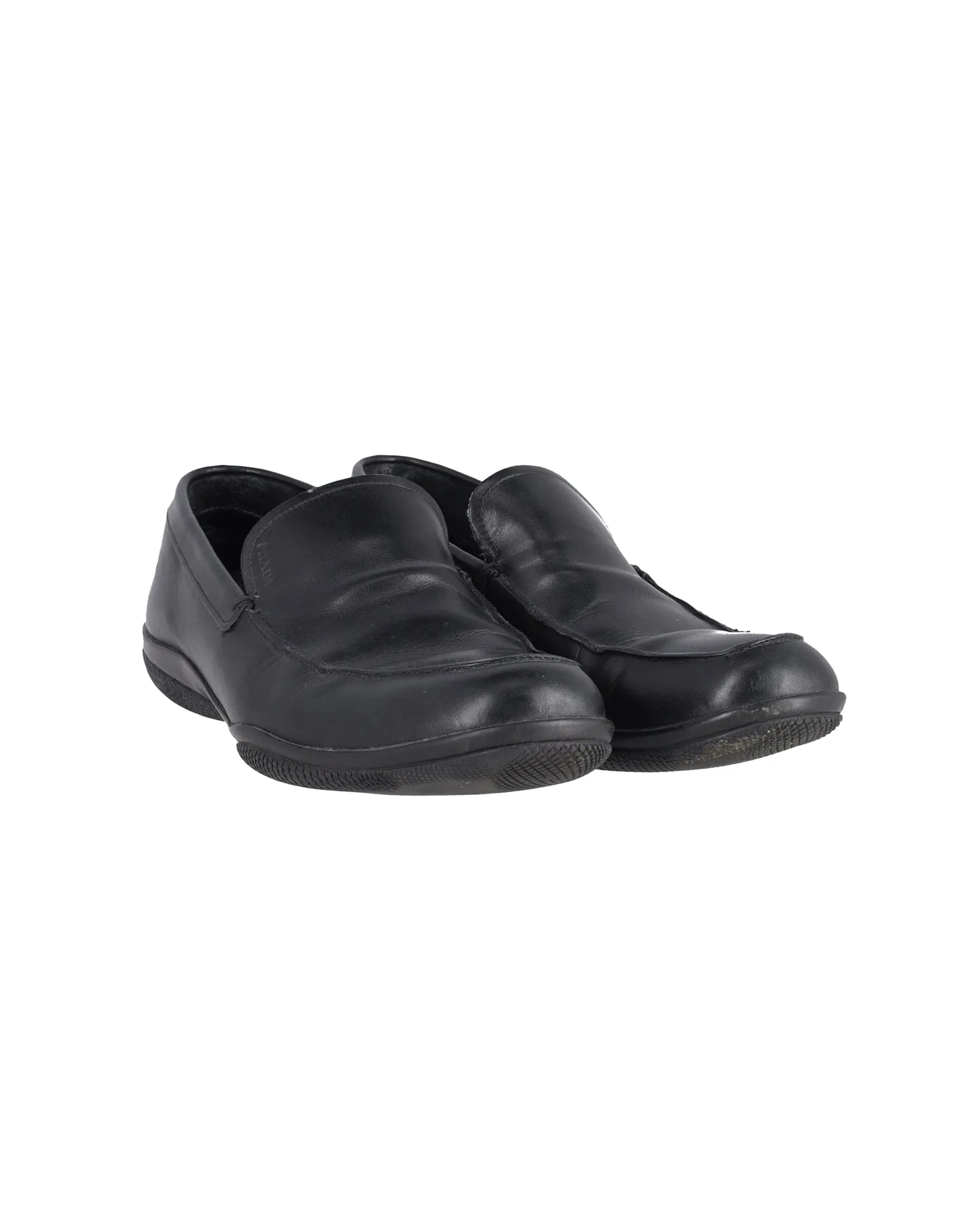 Prada Sports Slip On Loafers in Black Leather