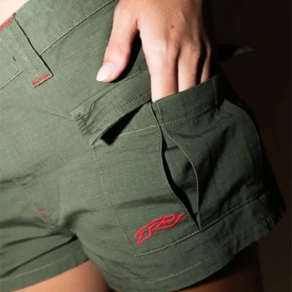 Rusty Tempo Low Rise Ripstop Cargo Shorts - Shadow Army