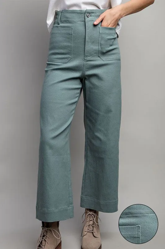 Sage Soft Washed Wide Leg Pants