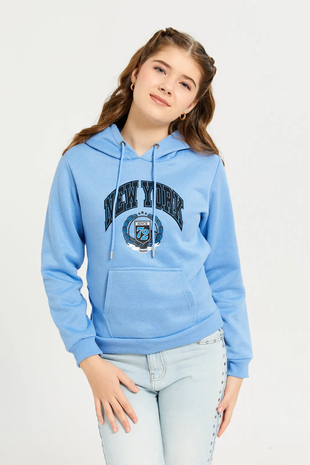 Senior Girls Blue Hooded Sweatshirt