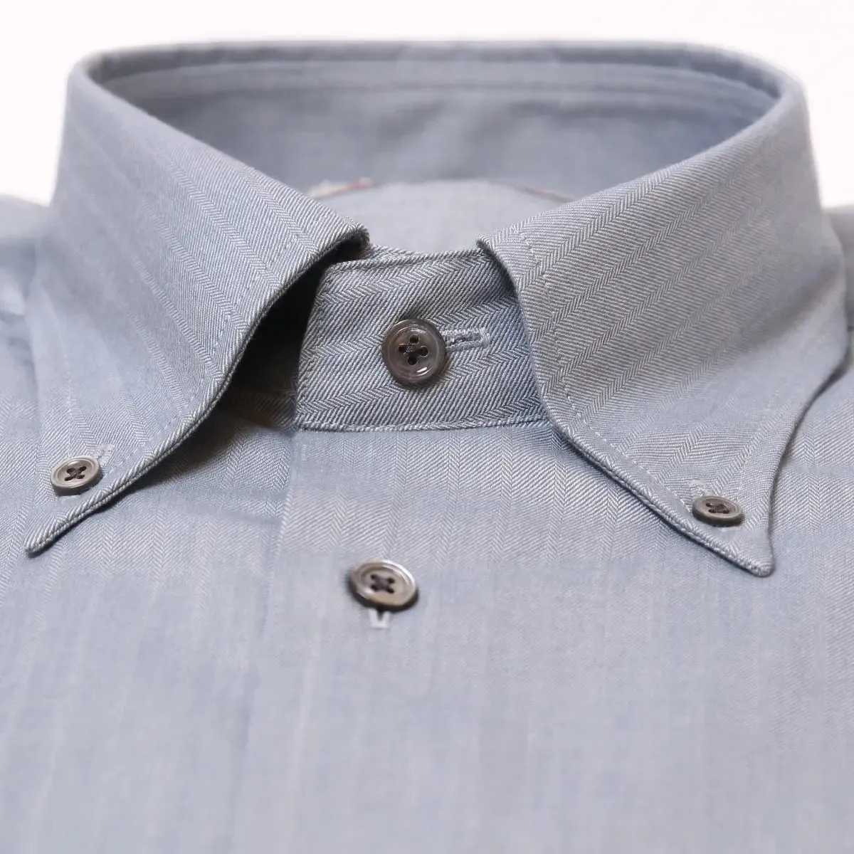 Silver Blue Long Sleeve Cotton Shirt