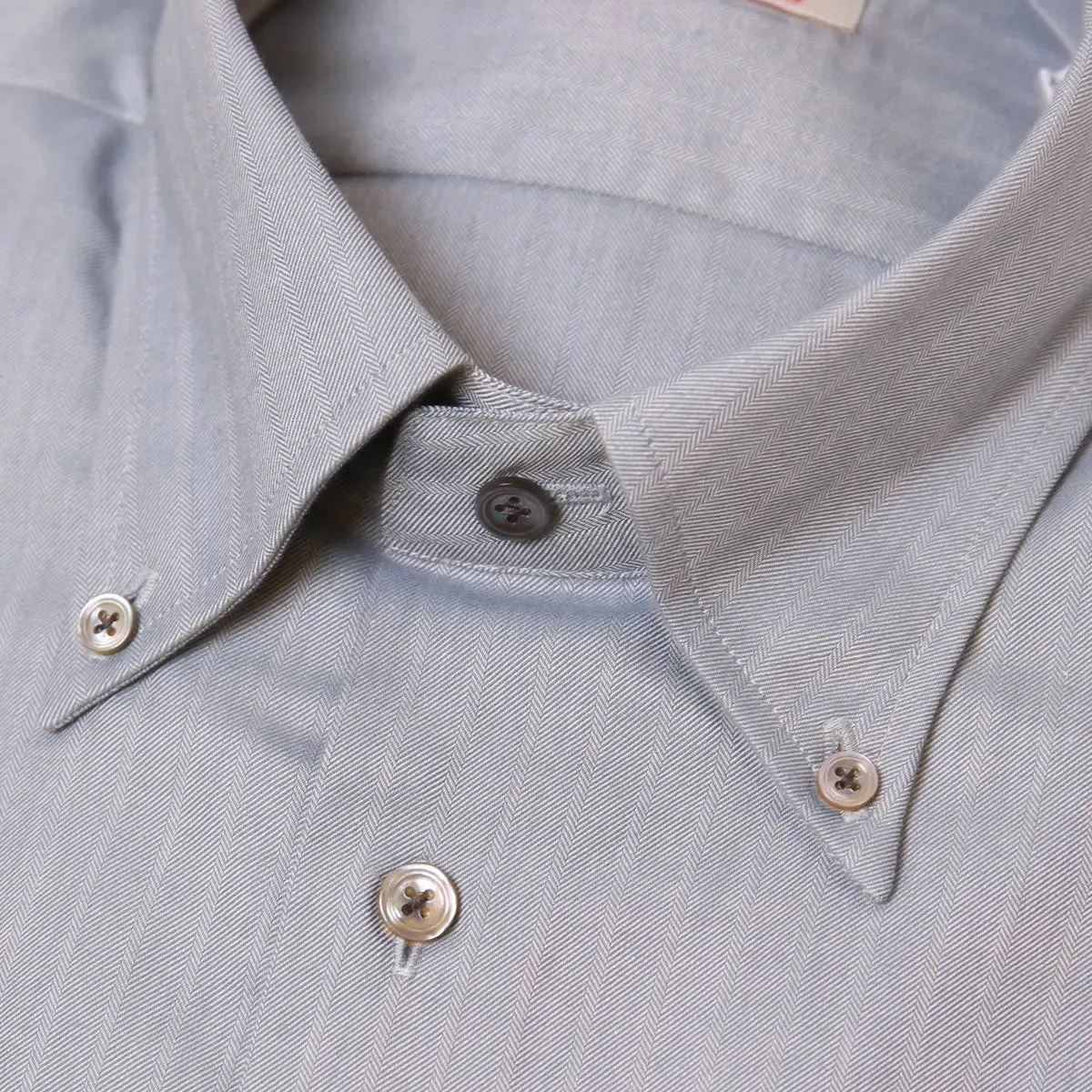 Silver Blue Long Sleeve Cotton Shirt