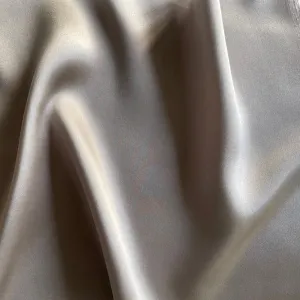 Sophisticated Greige Gleaming Silk Satin Charmeuse (Made in Italy)